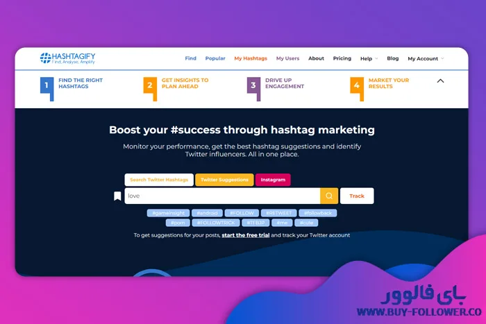 برنامه Hashtagify