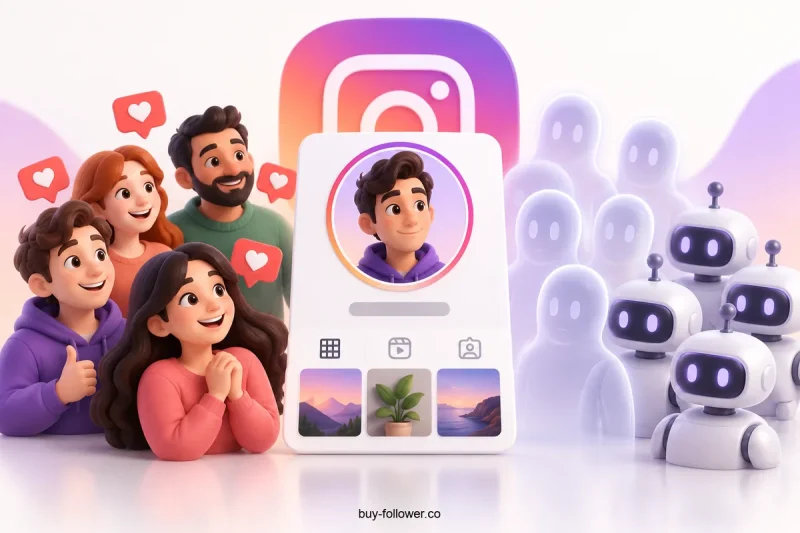 مقایسه مفهومی فالوور واقعی، روح و فیک در اینستاگرام